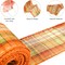4 rolls of Fall Plaid Burlap Ribbon Thanksgiving Wired Edge Ribbon Wrapping Burlap Ribbon with Harvest Theme for Present Wrapping Fall Thanksgiving Home Decoration (2.48" wide)